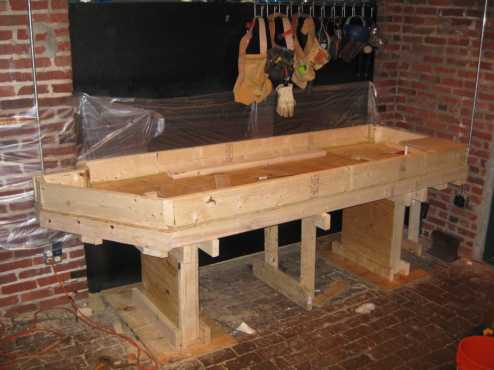 building form for concrete workbench